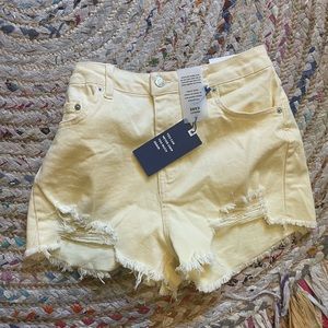 Love tree yellow jean shorts NWT